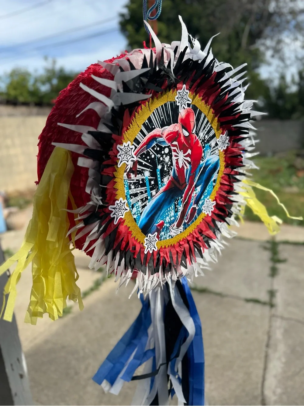 Spiderman Party Pinata - Red, Blue & Yellow